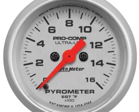 AutoMeter GAUGE; PYROMETER (EGT); 2 1/16in.; 1600deg.F; DIGITAL STEPPER MOTOR; ULTRA-LITE