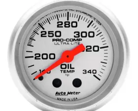 AutoMeter GAUGE; OIL TANK TEMP; 2 1/16in.; 140-340deg.F; MECHANICAL; ULTRA-LITE