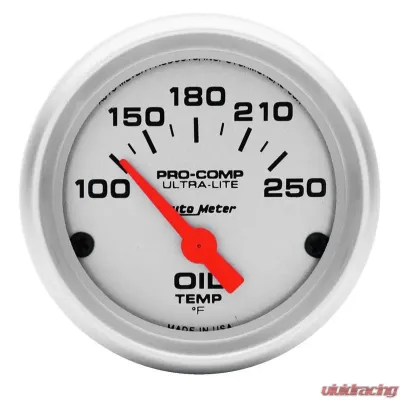 AutoMeter GAUGE; OIL TEMP; 2 1/16in.; 100-250deg.F; ELECTRIC; ULTRA-LITE - 4347