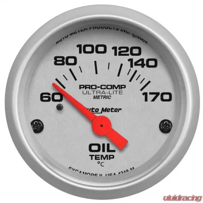 AutoMeter GAUGE; OIL TEMP; 2 1/16in.; 60-170deg.F; ELECTRIC; ULTRA-LITE - 4348-M