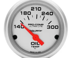 AutoMeter GAUGE; OIL TEMP; 2 1/16in.; 140-300deg.F; ELECTRIC; ULTRA-LITE