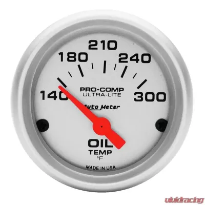 AutoMeter GAUGE; OIL TEMP; 2 1/16in.; 140-300deg.F; ELECTRIC; ULTRA-LITE - 4348