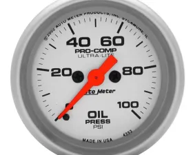 AutoMeter GAUGE; OIL PRESSURE; 2 1/16IN.; 100PSI; DIGITAL STEPPER MOTOR; ULTRA-LITE