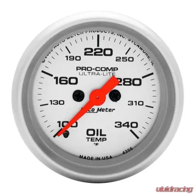 AutoMeter GAUGE; OIL TEMP; 2 1/16IN.; 100-340 F; DIGITAL STEPPER MOTOR; ULTRA-LITE - 4356