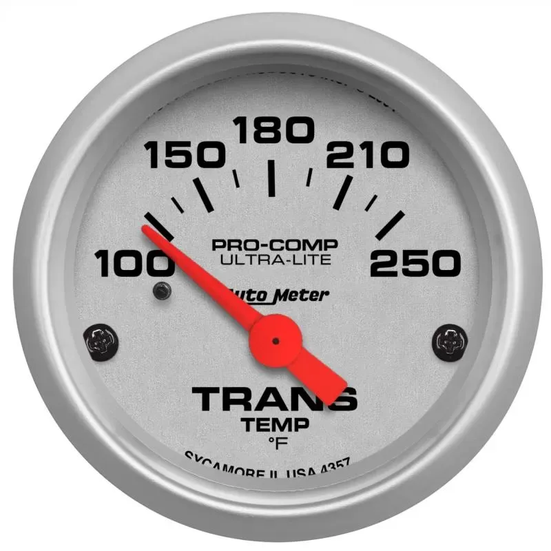 AutoMeter GAUGE; TRANSMISSION TEMP; 2 1/16in.; 100-250deg.F; ELECTRIC; ULTRA-LITE - 4357