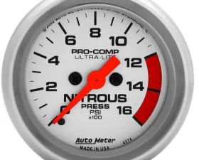 AutoMeter GAUGE; NITROUS PRESSURE; 2 1/16in.; 1600PSI; DIGITAL STEPPER MOTOR; ULTRA-LITE