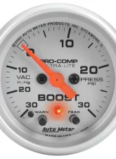 AutoMeter GAUGE; VAC/BOOST; 2 1/16in.; 30INHG-30PSI; STEPPER MOTOR W/PEAK/WARN; ULTRA-LITE                                     - 4377 - Image 2