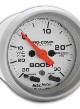 AutoMeter GAUGE; VAC/BOOST; 2 1/16in.; 30INHG-30PSI; STEPPER MOTOR W/PEAK/WARN; ULTRA-LITE                                     - 4377 - Image 2