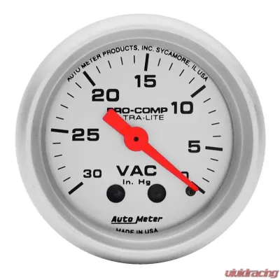 AutoMeter GAUGE; VACUUM; 2 1/16in.; 30INHG; MECHANICAL; ULTRA-LITE - 4384