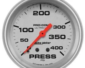 AutoMeter GAUGE; PRESSURE; 2 5/8in.; 400PSI; MECHANICAL; ULTRA-LITE