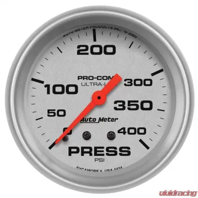 AutoMeter GAUGE; PRESSURE; 2 5/8in.; 400PSI; MECHANICAL; ULTRA-LITE - 4424