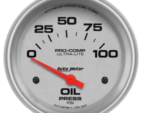 AutoMeter GAUGE; OIL PRESSURE; 2 5/8in.; 100PSI; ELECTRIC; ULTRA-LITE