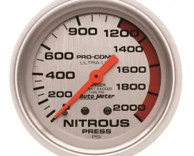 AutoMeter GAUGE; NITROUS PRESSURE; 2 5/8in.; 2000PSI; MECHANICAL; ULTRA-LITE