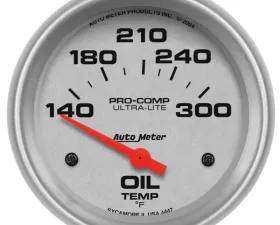 AutoMeter GAUGE; OIL TEMP; 2 5/8in.; 140-300deg.F; ELECTRIC; ULTRA-LITE
