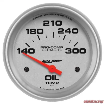 AutoMeter GAUGE; OIL TEMP; 2 5/8in.; 140-300deg.F; ELECTRIC; ULTRA-LITE - 4447
