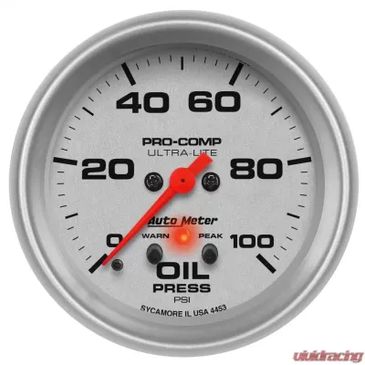 AutoMeter GAUGE; OIL PRESS; 2 5/8IN.; 100PSI; DIGITAL STEPPER MOTOR; ULTRA-LITE - 4453