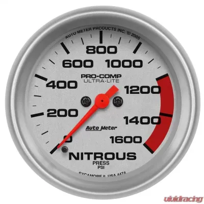 AutoMeter GAUGE; NITROUS PRESS; 2 5/8in.; 1600PSI; DIGITAL STEPPER MOTOR; ULTRA-LITE - 4474