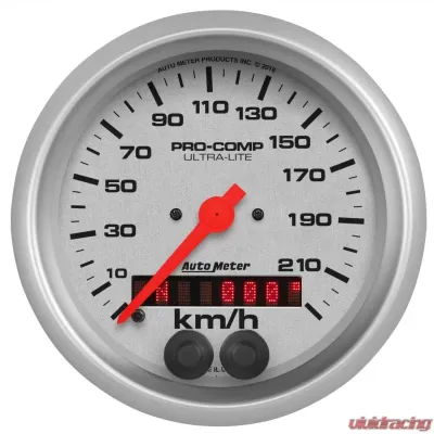 AutoMeter GAUGE; SPEEDOMETER; 3 3/8in.; 225KM/H; GPS; ULTRA-LITE - 4480-M