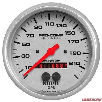 AutoMeter GAUGE; SPEEDOMETER; 5in.; 225KM/H; GPS; ULTRA-LITE - 4481-M