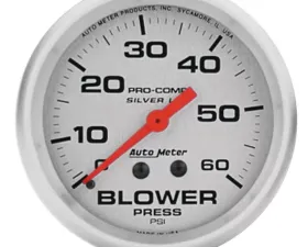 AutoMeter GAUGE; BLOWER PRESS; 2 5/8in.; 60PSI; LIQUID FILLED MECH; ULTRA-LITE