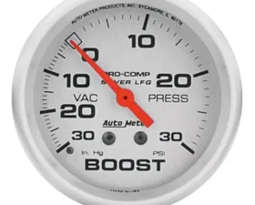 AutoMeter GAUGE; VAC/BOOST; 2 5/8in.; 30INHG-30PSI; LIQUID FILLED MECH; ULTRA-LITE