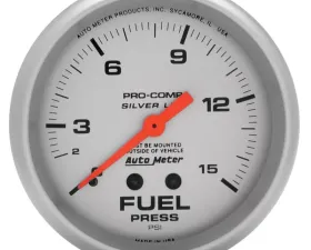 AutoMeter GAUGE; FUEL PRESS; 2 5/8in.; 15PSI; LIQUID FILLED MECH; ULTRA-LITE