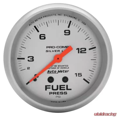 AutoMeter GAUGE; FUEL PRESS; 2 5/8in.; 15PSI; LIQUID FILLED MECH; ULTRA-LITE - 4611