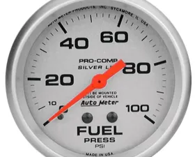 AutoMeter GAUGE; FUEL PRESS; 2 5/8in.; 100PSI; LIQUID FILLED MECH; ULTRA-LITE