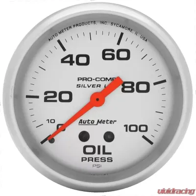 AutoMeter GAUGE; OIL PRESS; 2 5/8in.; 100PSI; LIQUID FILLED MECH; ULTRA-LITE - 4621