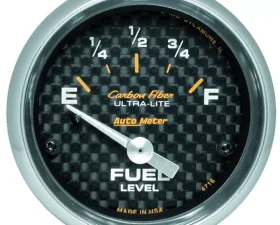 AutoMeter GAUGE; FUEL LEVEL; 2 1/16in.; 240OE TO 33OF; ELEC; CARBON FIBER