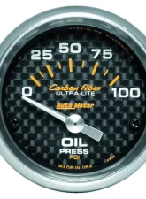 AutoMeter GAUGE; OIL PRESSURE; 2 1/16in.; 100PSI; ELECTRIC; CARBON FIBER                                     - 4727 - Image 2