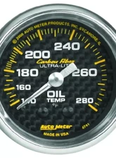 AutoMeter GAUGE; OIL TEMP; 2 1/16in.; 140-280deg.F; MECHANICAL; CARBON FIBER                                     - 4741 - Image 2