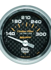 AutoMeter GAUGE; OIL TEMP; 2 1/16in.; 140-300deg.F; ELECTRIC; CARBON FIBER                                     - 4748 - Image 2