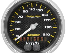 AutoMeter GAUGE; SPEEDOMETER; 3 3/8in.; 225KM/H; GPS; CARBON FIBER