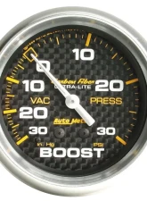 AutoMeter GAUGE; VAC/BOOST; 2 5/8in.; 30INHG-30PSI; MECHANICAL; CARBON FIBER                                     - 4803 - Image 3