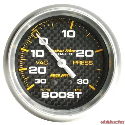 AutoMeter GAUGE; VAC/BOOST; 2 5/8in.; 30INHG-30PSI; MECHANICAL; CARBON FIBER - 4803