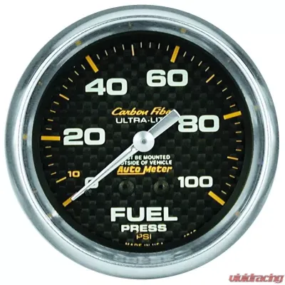 AutoMeter GAUGE; FUEL PRESSURE; 2 5/8in.; 15PSI; MECHANICAL; CARBON FIBER - 4811
