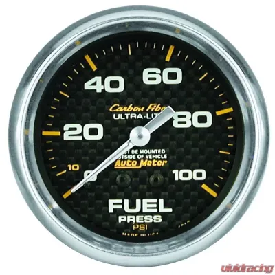 AutoMeter GAUGE; FUEL PRESSURE; 2 5/8in.; 100PSI; MECHANICAL; CARBON FIBER - 4812