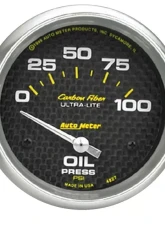 AutoMeter GAUGE; OIL PRESSURE; 2 5/8in.; 100PSI; ELECTRIC; CARBON FIBER                                     - 4827 - Image 2