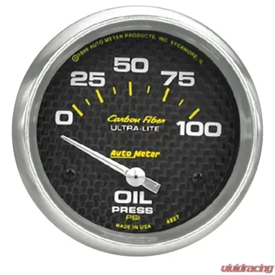 AutoMeter GAUGE; OIL PRESSURE; 2 5/8in.; 100PSI; ELECTRIC; CARBON FIBER - 4827