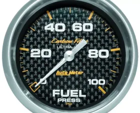 AutoMeter GAUGE; FUEL PRESSURE; 2 5/8in.; 100PSI; DIGITAL STEPPER MOTOR; CARBON FIBER