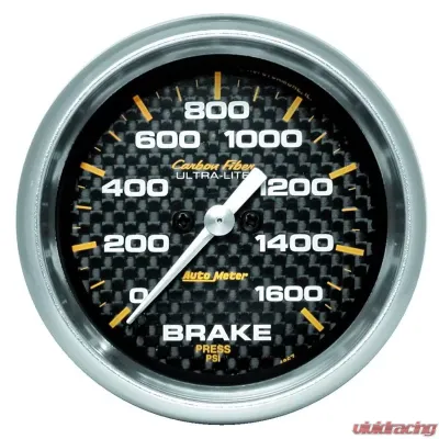 AutoMeter GAUGE; BRAKE PRESSURE; 2 5/8in.; 1600PSI; DIGITAL STEPPER MOTOR; CARBON FIBER - 4867