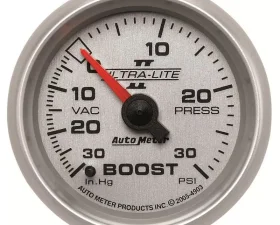 AutoMeter GAUGE; VAC/BOOST; 2 1/16in.; 30INHG-30PSI; MECHANICAL; ULTRA-LITE II