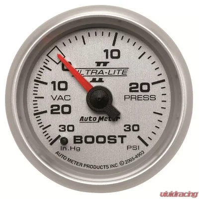 AutoMeter GAUGE; VAC/BOOST; 2 1/16in.; 30INHG-30PSI; MECHANICAL; ULTRA-LITE II - 4903