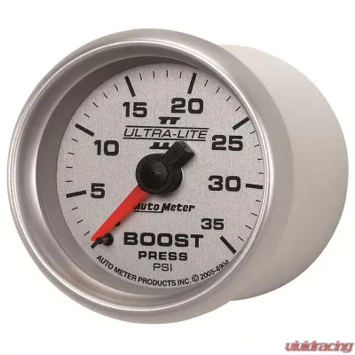 AutoMeter GAUGE; BOOST; 2 1/16in.; 35PSI; MECHANICAL; ULTRA-LITE II - 4904