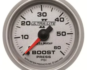 AutoMeter GAUGE; BOOST; 2 1/16in.; 60PSI; MECHANICAL; ULTRA-LITE II
