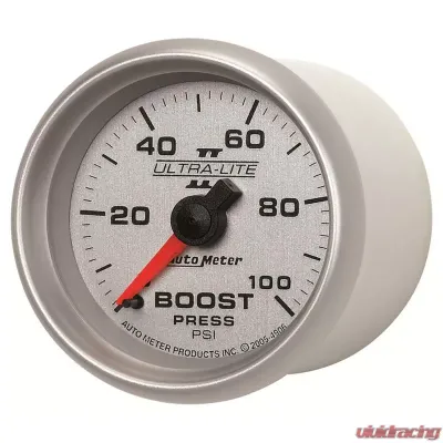 AutoMeter GAUGE; BOOST; 2 1/16in.; 100PSI; MECHANICAL; ULTRA-LITE II - 4906