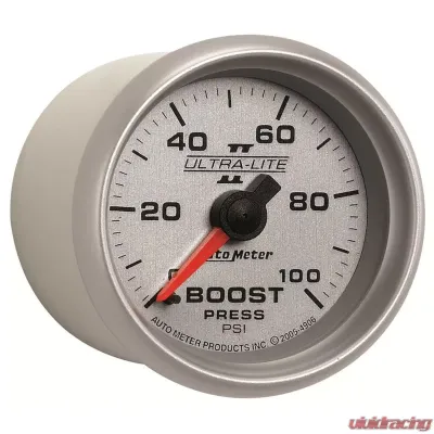 AutoMeter GAUGE; BOOST; 2 1/16in.; 100PSI; MECHANICAL; ULTRA-LITE II - 4906