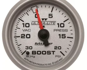 AutoMeter GAUGE; VAC/BOOST; 2 1/16in.; 30INHG-20PSI; MECHANICAL; ULTRA-LITE II