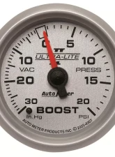 AutoMeter GAUGE; VAC/BOOST; 2 1/16in.; 30INHG-20PSI; MECHANICAL; ULTRA-LITE II                                     - 4907 - Image 3